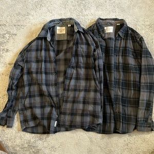 Weatherproof Vintage Men’s long sleeve button shirt size Large (lot of 2)